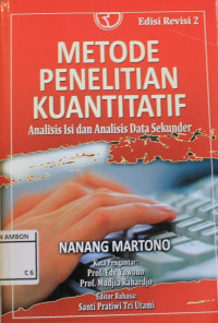 Image of Metode penelitian kuantitatif : analisis isi dan analisis data sekunder